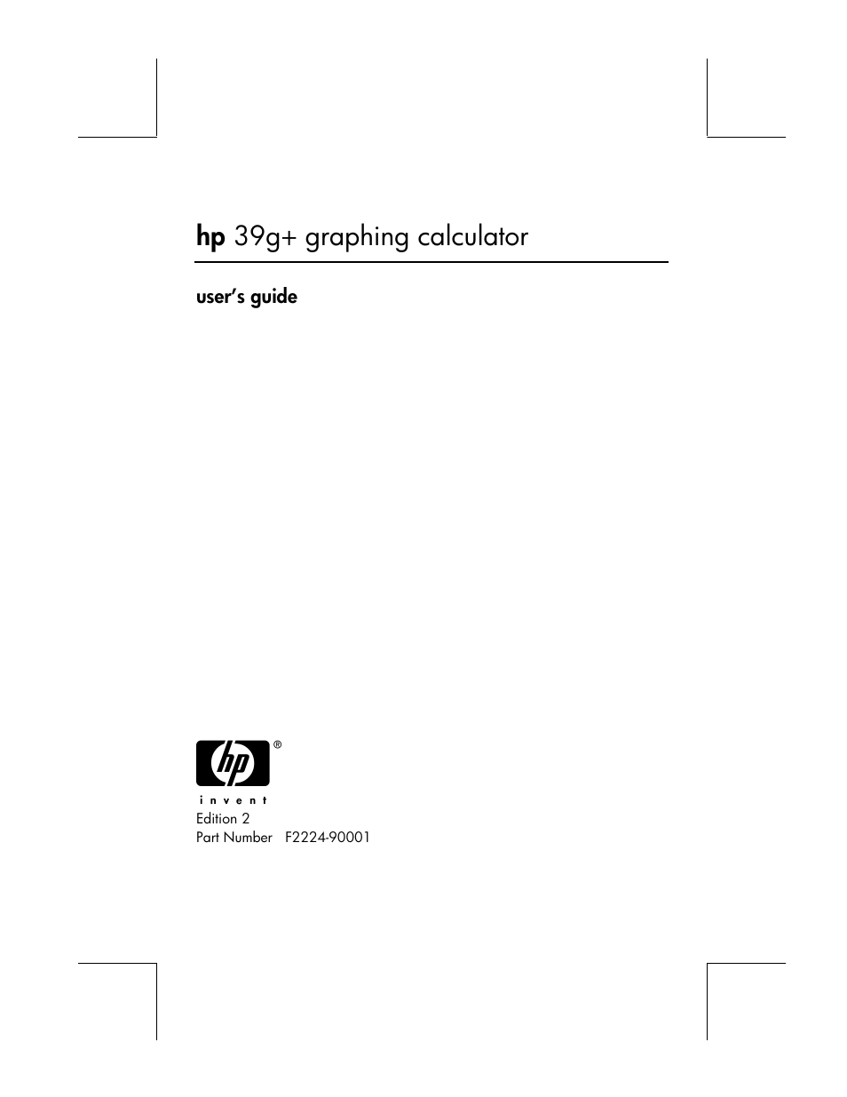 HP 39g+ User Manual | 294 pages