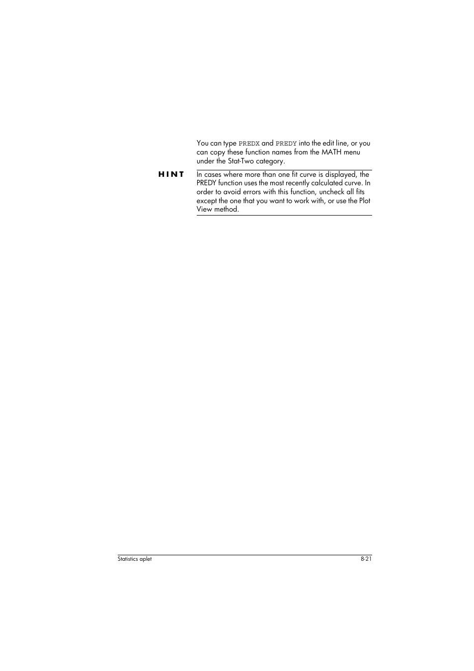 Hint | HP 39g+ User Manual | Page 115 / 294