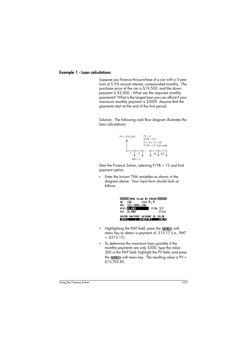 Example 1 - loan calculations | HP 39g+ User Manual | Page 141 / 294