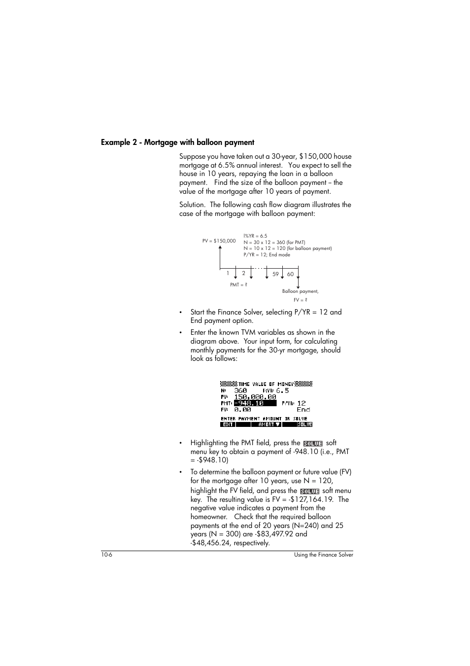 Example 2 - mortgage with balloon payment | HP 39g+ User Manual | Page 142 / 294