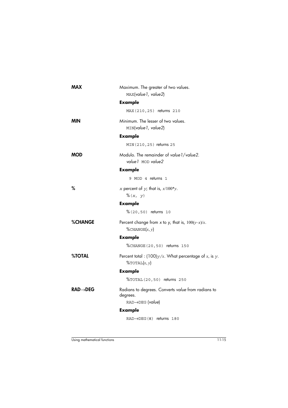 Change, Total, Radædeg | HP 39g+ User Manual | Page 159 / 294