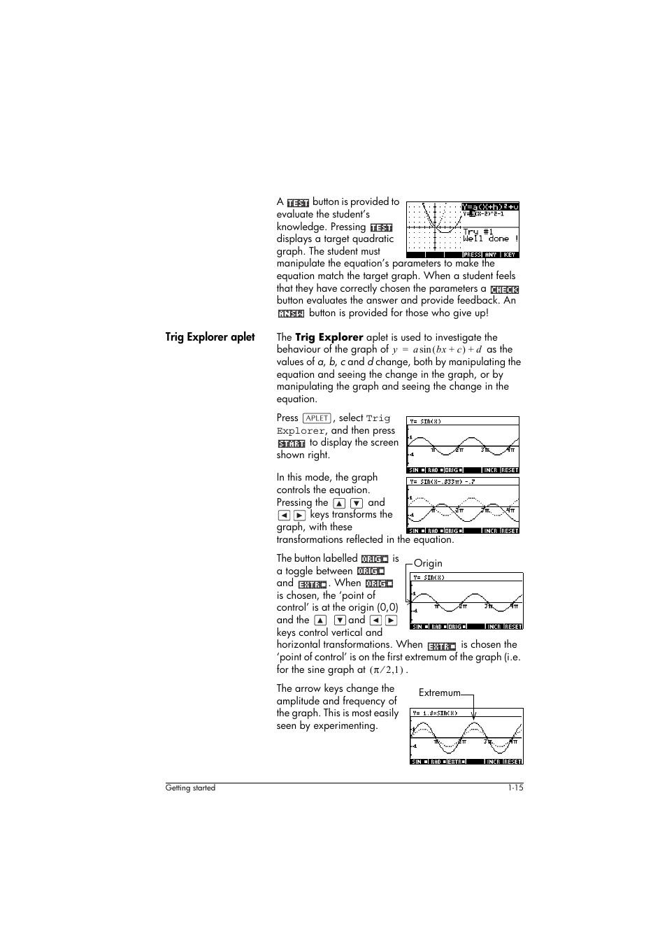 Trig explorer aplet | HP 39g+ User Manual | Page 25 / 294