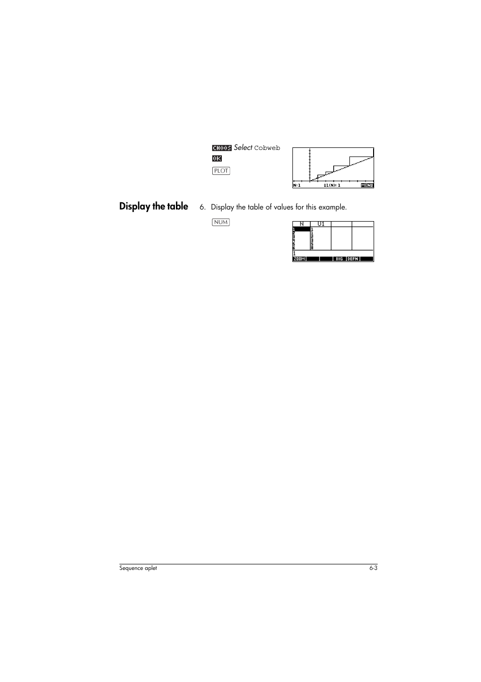 Display the table | HP 39g+ User Manual | Page 83 / 294