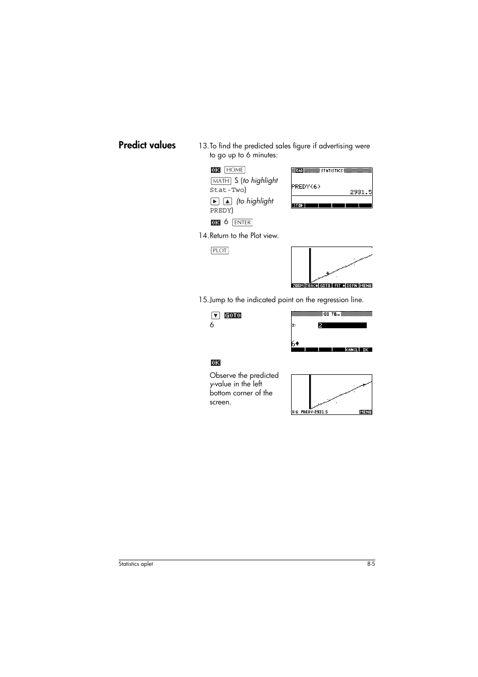 Predict values | HP 39g+ User Manual | Page 99 / 294