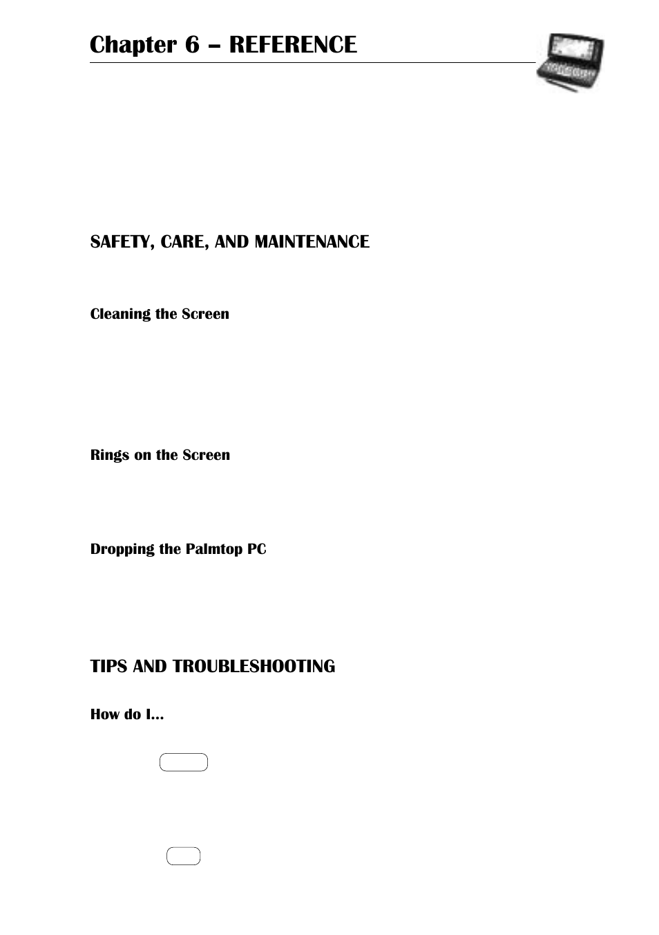 Chapter 6 – reference, Safety, care, and maintenance, Tips and troubleshooting | HP 660LX User Manual | Page 159 / 172