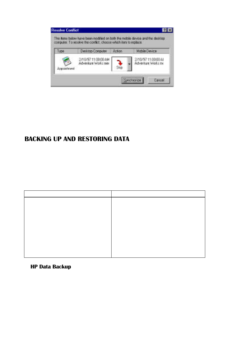 Backing up and restoring data | HP 660LX User Manual | Page 44 / 172