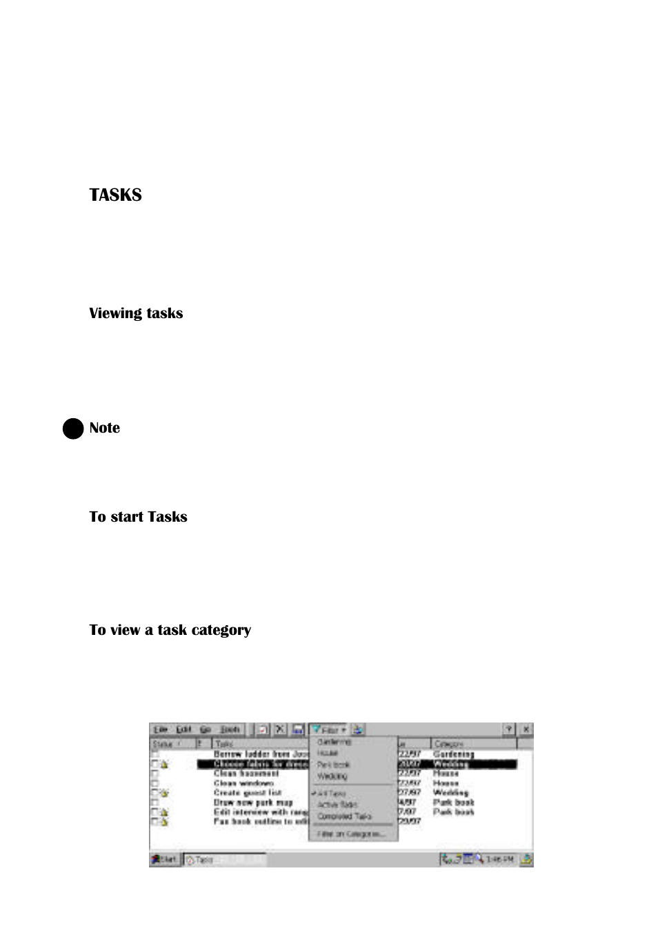 Tasks | HP 660LX User Manual | Page 73 / 172