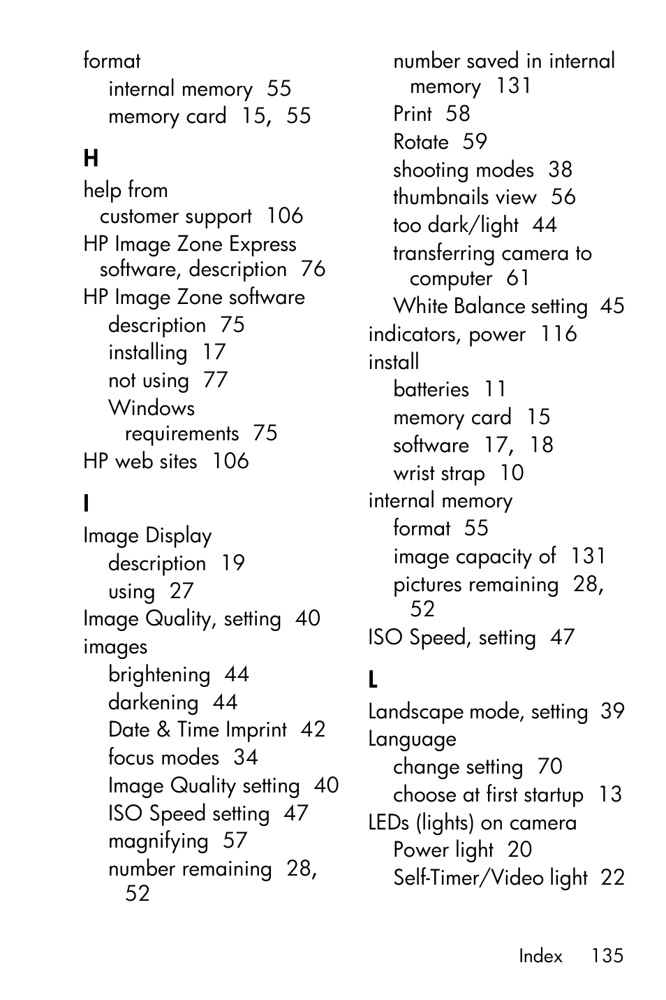 HP Photosmart E317 User Manual | Page 135 / 138
