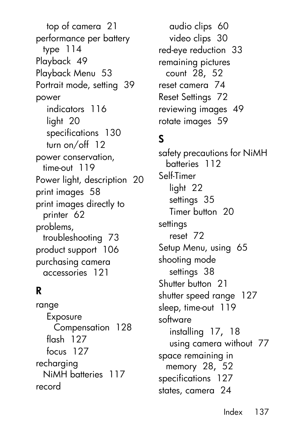 HP Photosmart E317 User Manual | Page 137 / 138