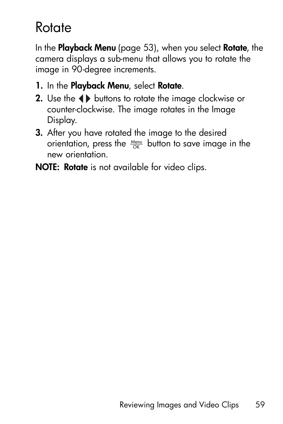 Rotate | HP Photosmart E317 User Manual | Page 59 / 138