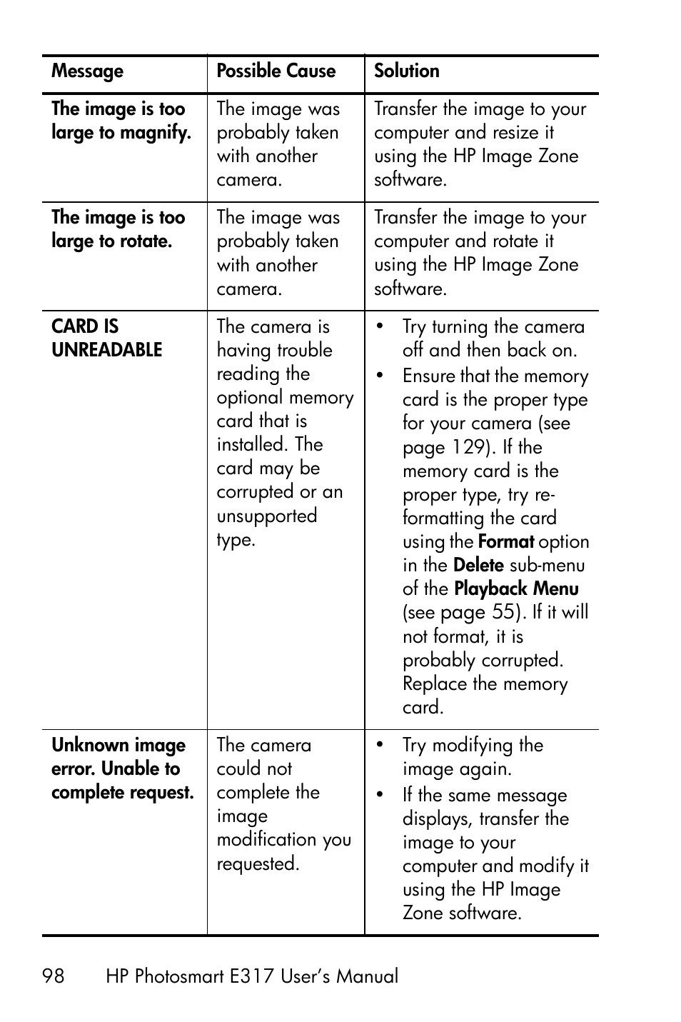 HP Photosmart E317 User Manual | Page 98 / 138