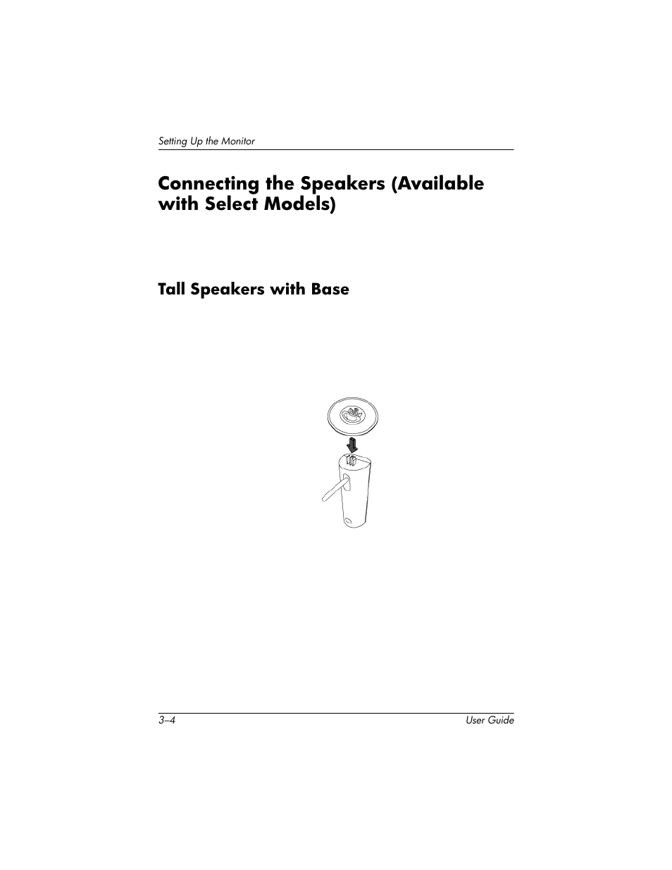 Tall speakers with base, Tall speakers with base –4 | HP 75 User Manual | Page 14 / 44