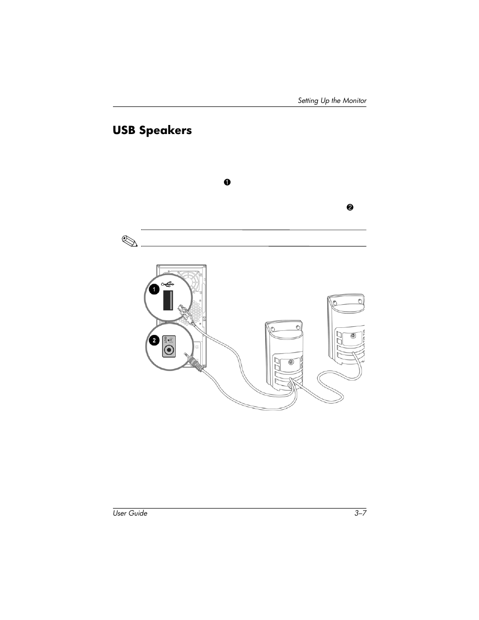 Usb speakers, Usb speakers –7 | HP 75 User Manual | Page 17 / 44