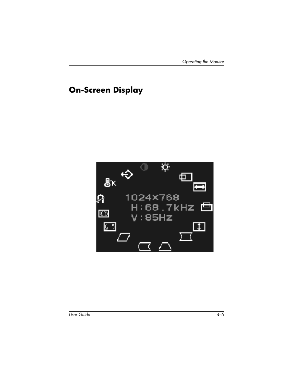 On-screen display, On-screen display –5 | HP 75 User Manual | Page 23 / 44