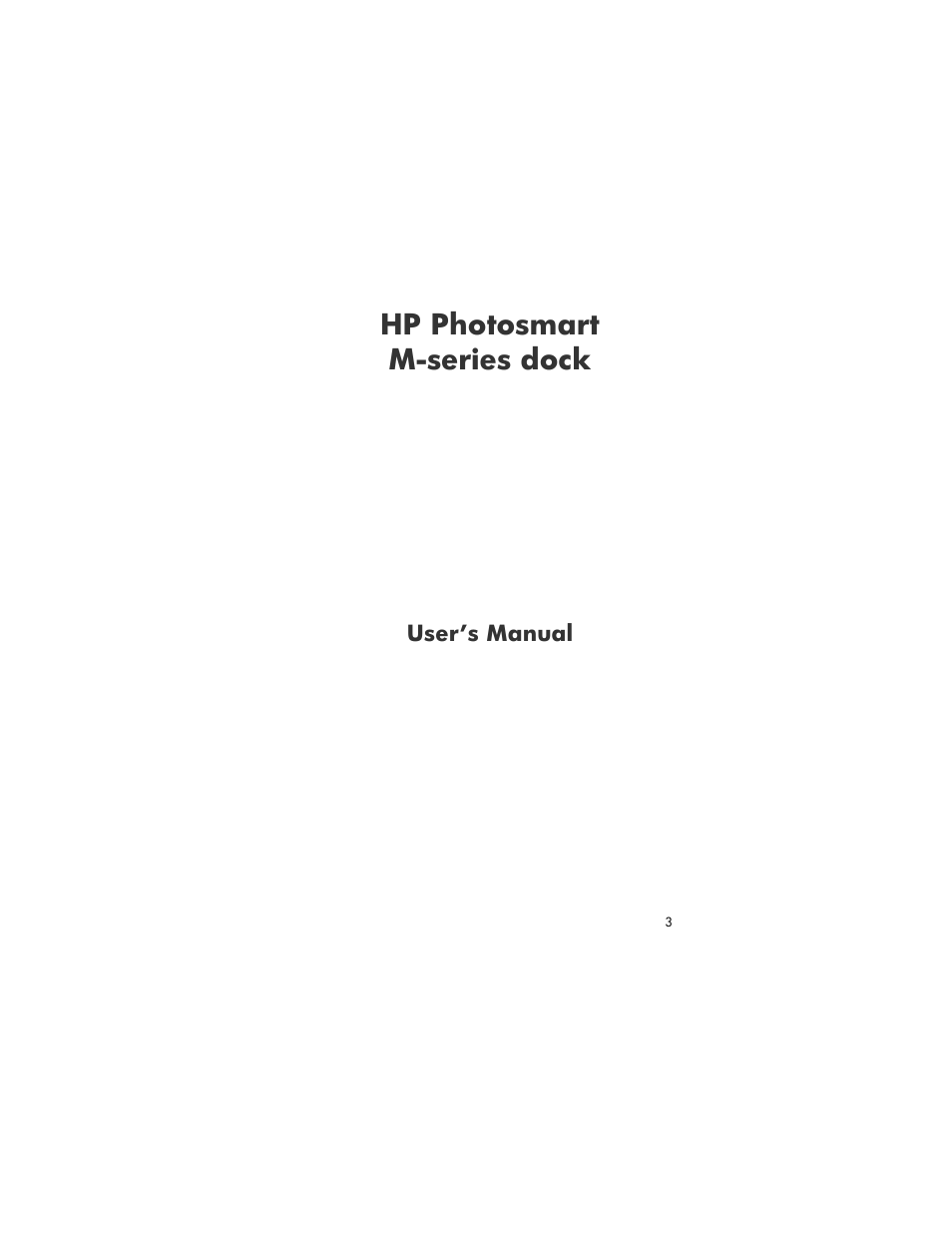 Hp photosmart m-series dock | HP Photo Printer User Manual | Page 3 / 18