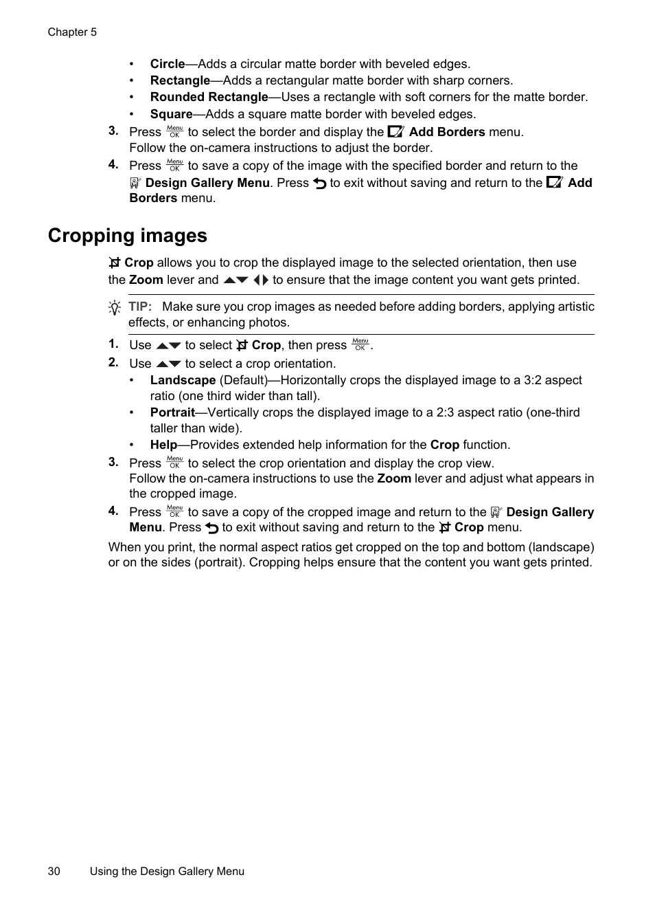 Cropping images | HP R830/R840 User Manual | Page 32 / 59