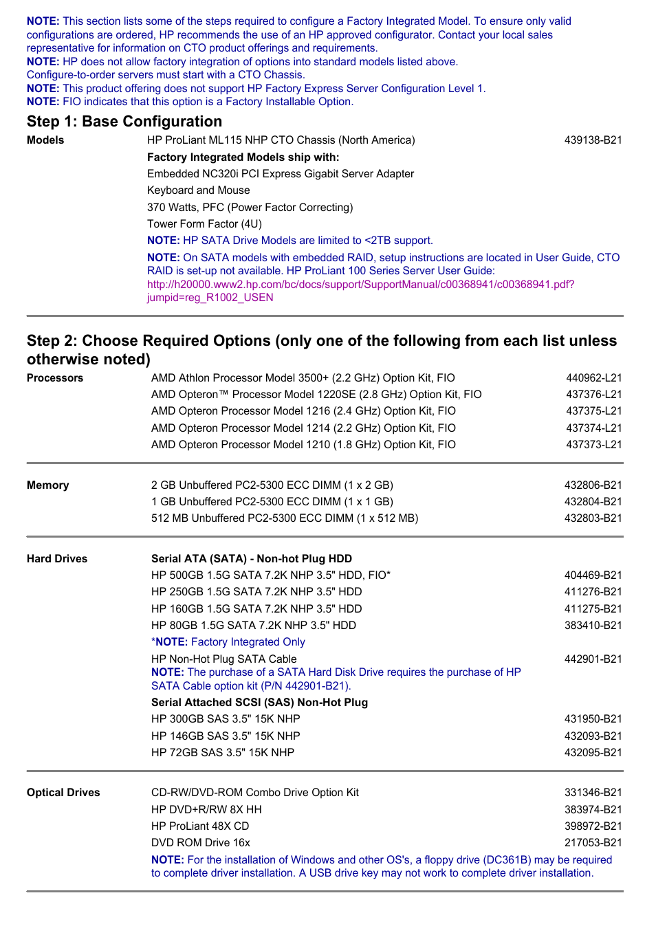 Step 1: base configuration | HP Computer Parts User Manual | Page 7 / 21