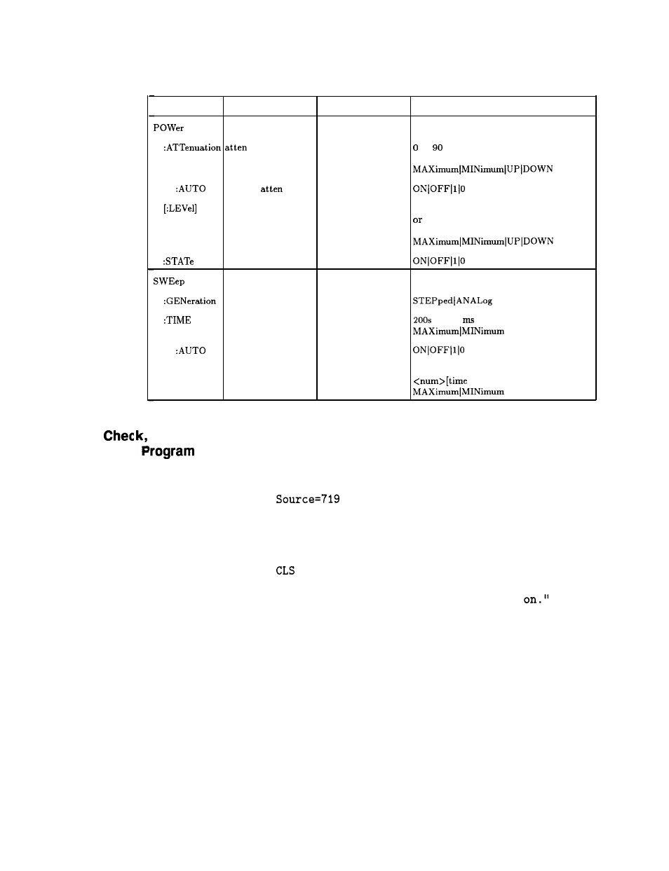 Hp-ib check, example program 1, Hp-ib, Example | HP 8360 User Manual | Page 118 / 508