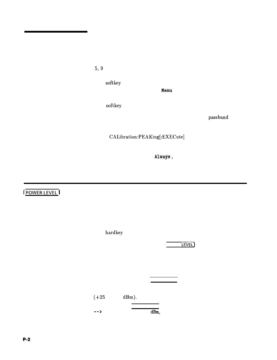 Peak rf once, Power level, Function group | Menu map description, Programming codes, See also, Menu map, Description | HP 8360 User Manual | Page 276 / 508