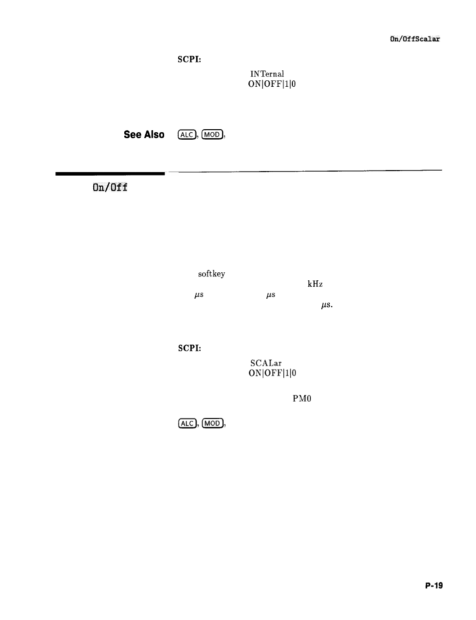 Pulse on/off scalar, Pulse scalar | HP 8360 User Manual | Page 293 / 508