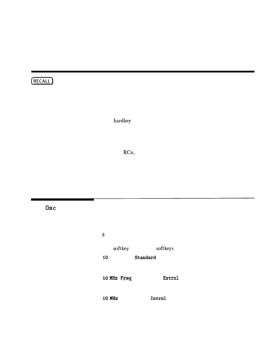 Recall, Ref osc menu, Ref menu | HP 8360 User Manual | Page 298 / 508