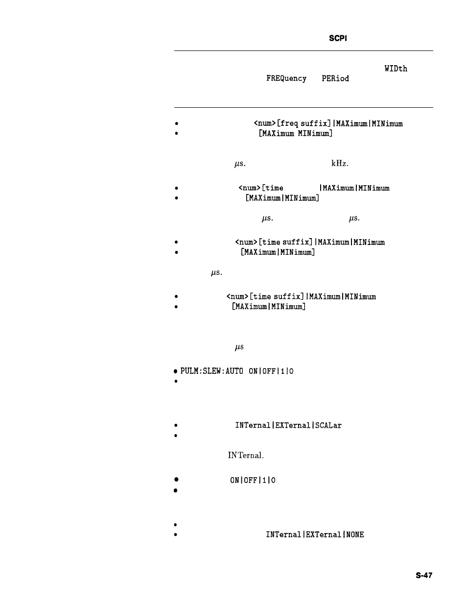 Pulse subsystem | HP 8360 User Manual | Page 345 / 508