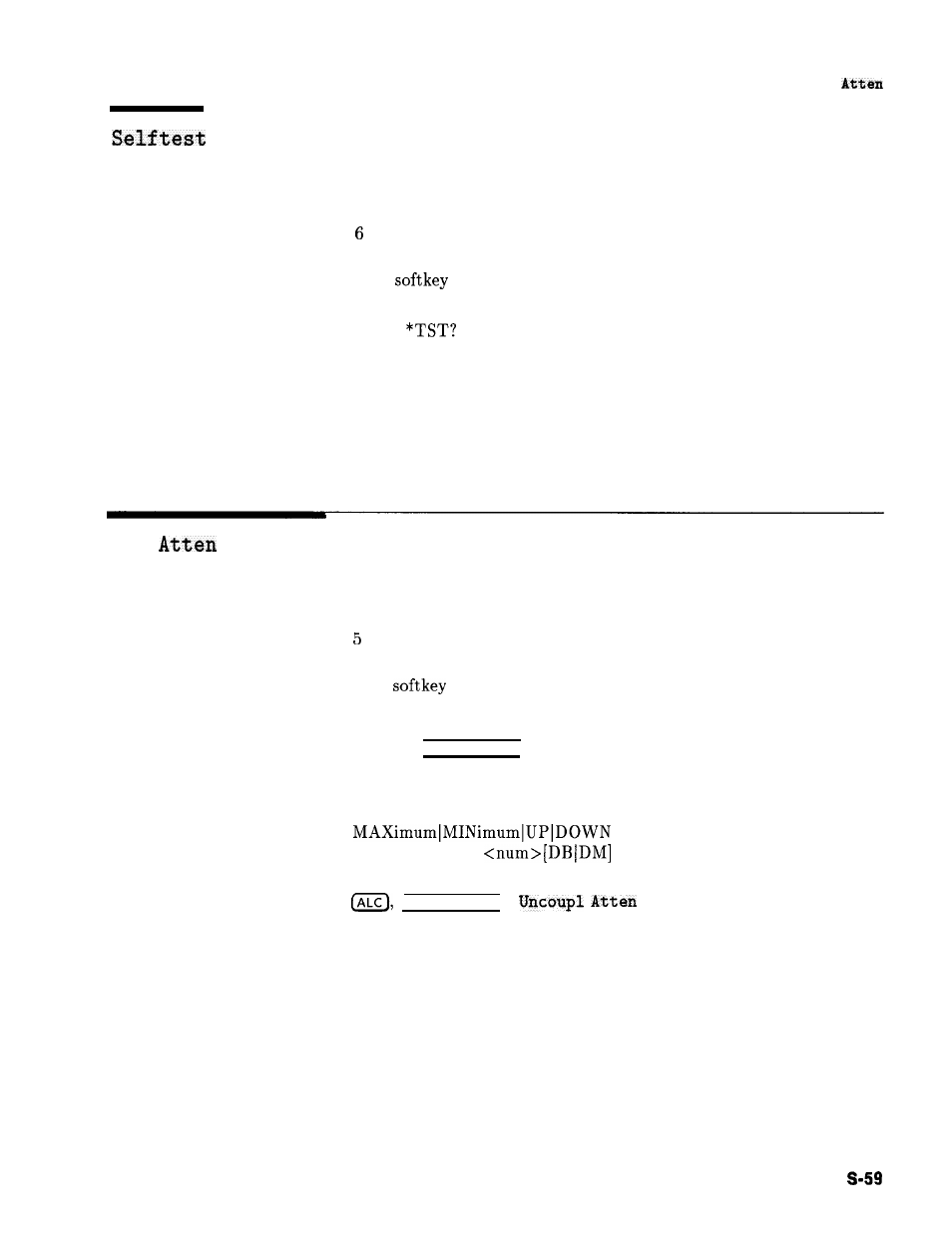 Selftest (full), Set atten, Full) | HP 8360 User Manual | Page 357 / 508