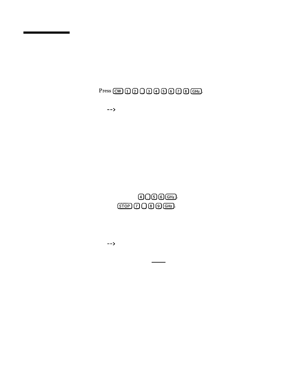 Cw operation and start/stop frequency sweep, Cw operation, Start/stop frequency sweep | HP 8360 User Manual | Page 36 / 508