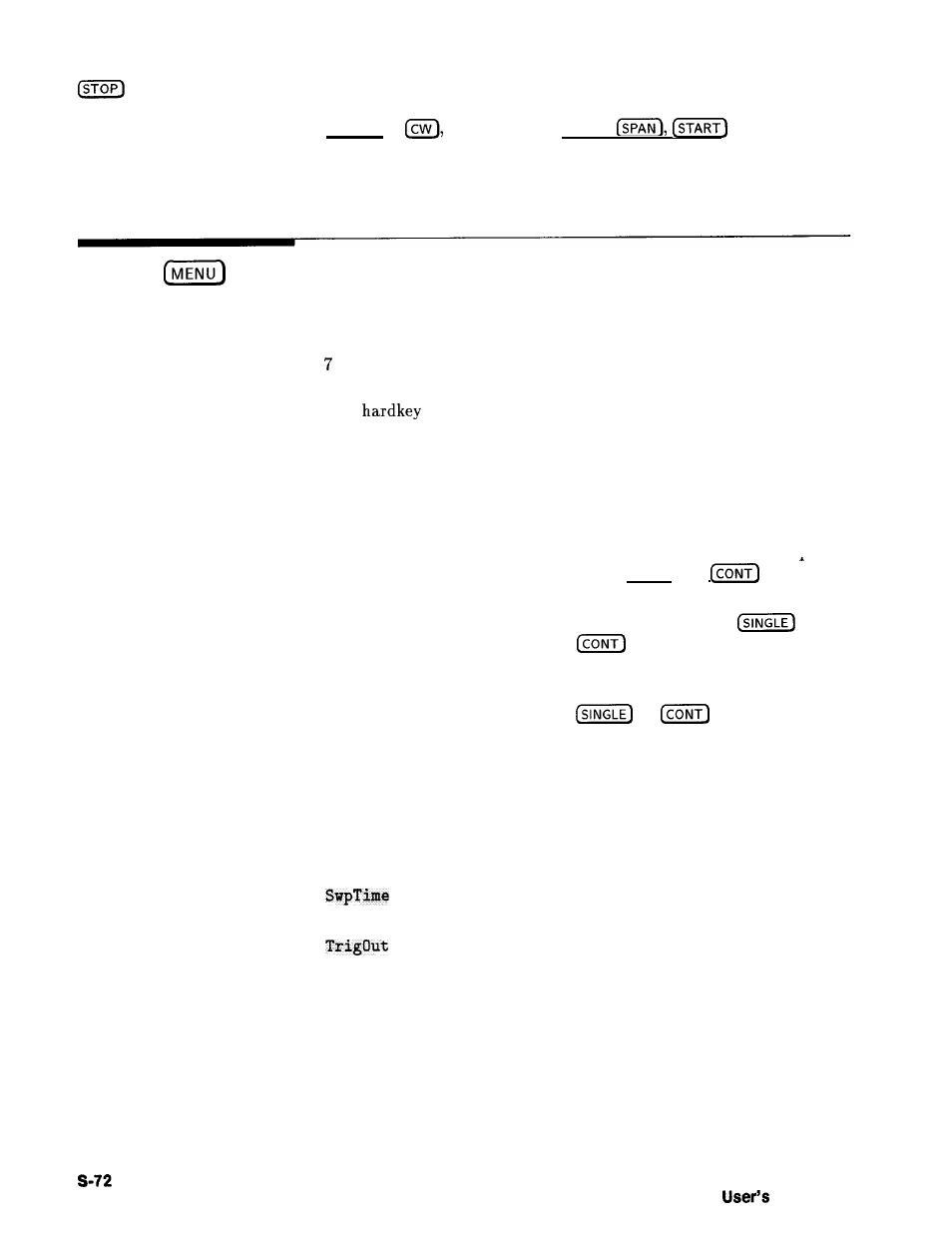 Sweep menu, Sweep | HP 8360 User Manual | Page 370 / 508