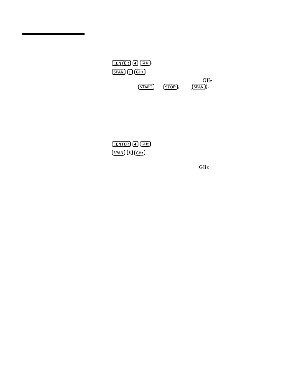 Center frequency/span operation | HP 8360 User Manual | Page 38 / 508