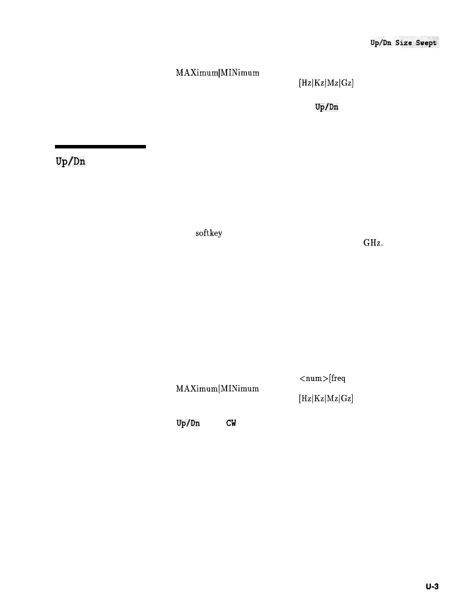 Up/dn size swept, Size swept | HP 8360 User Manual | Page 383 / 508