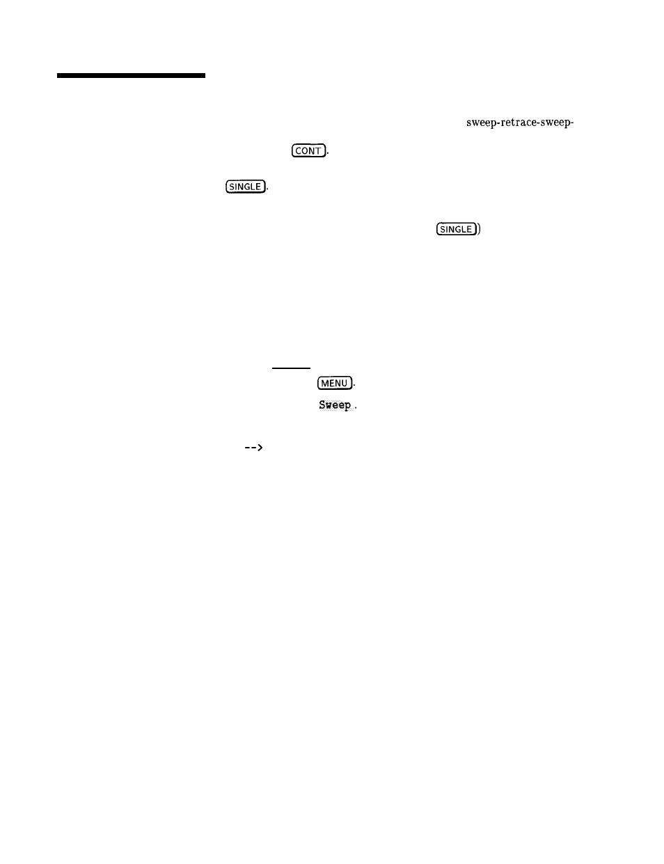 Continuous, single, and manual sweep operation, Continuous, and manual operation single, Sweep | HP 8360 User Manual | Page 42 / 508