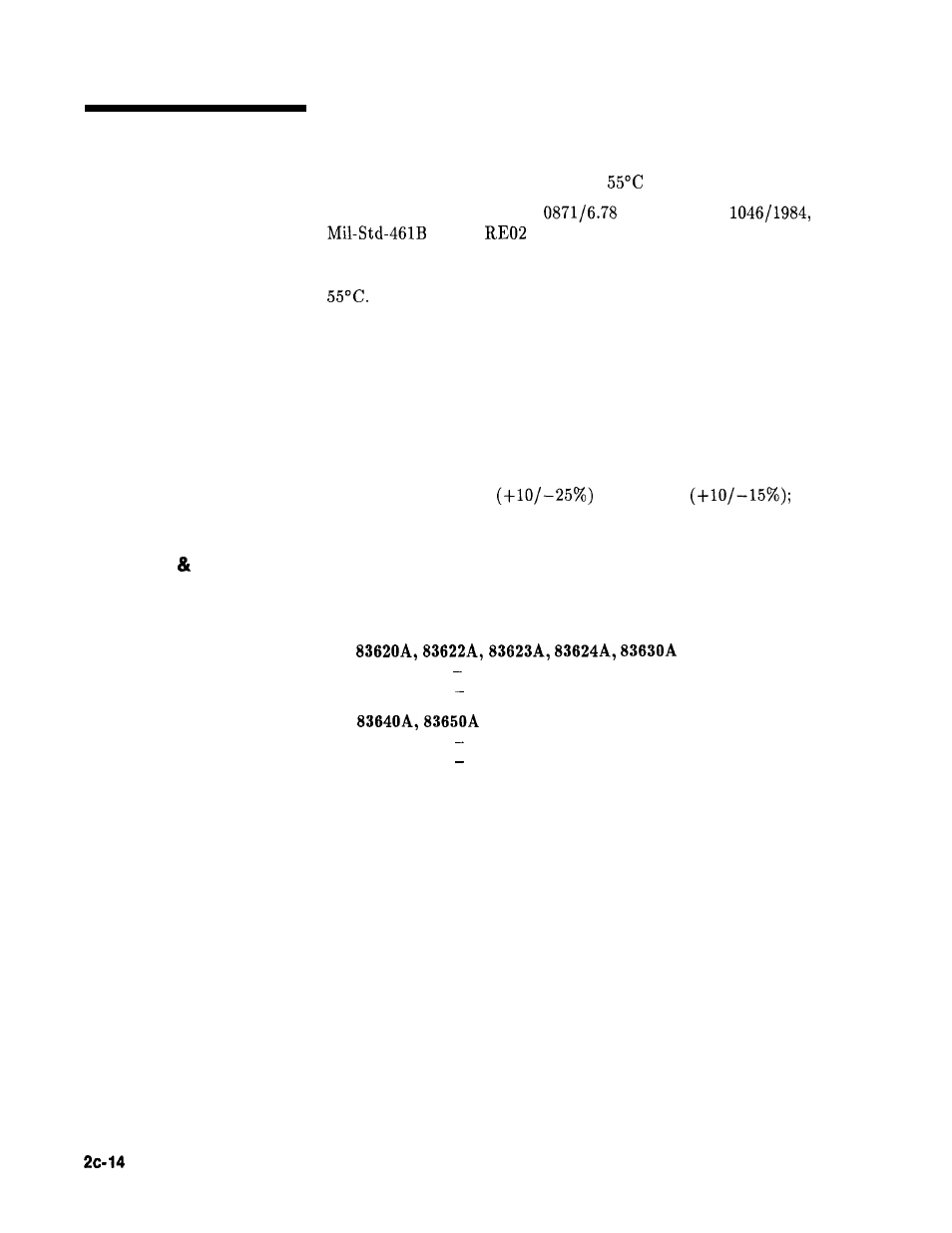 General, Environmental, Warm-up time | Power requirements, Weight & dimensions, Adapters supplied | HP 8360 User Manual | Page 420 / 508