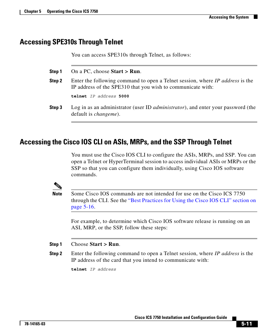 Accessing spe310s through telnet | HP 7750 User Manual | Page 11 / 32
