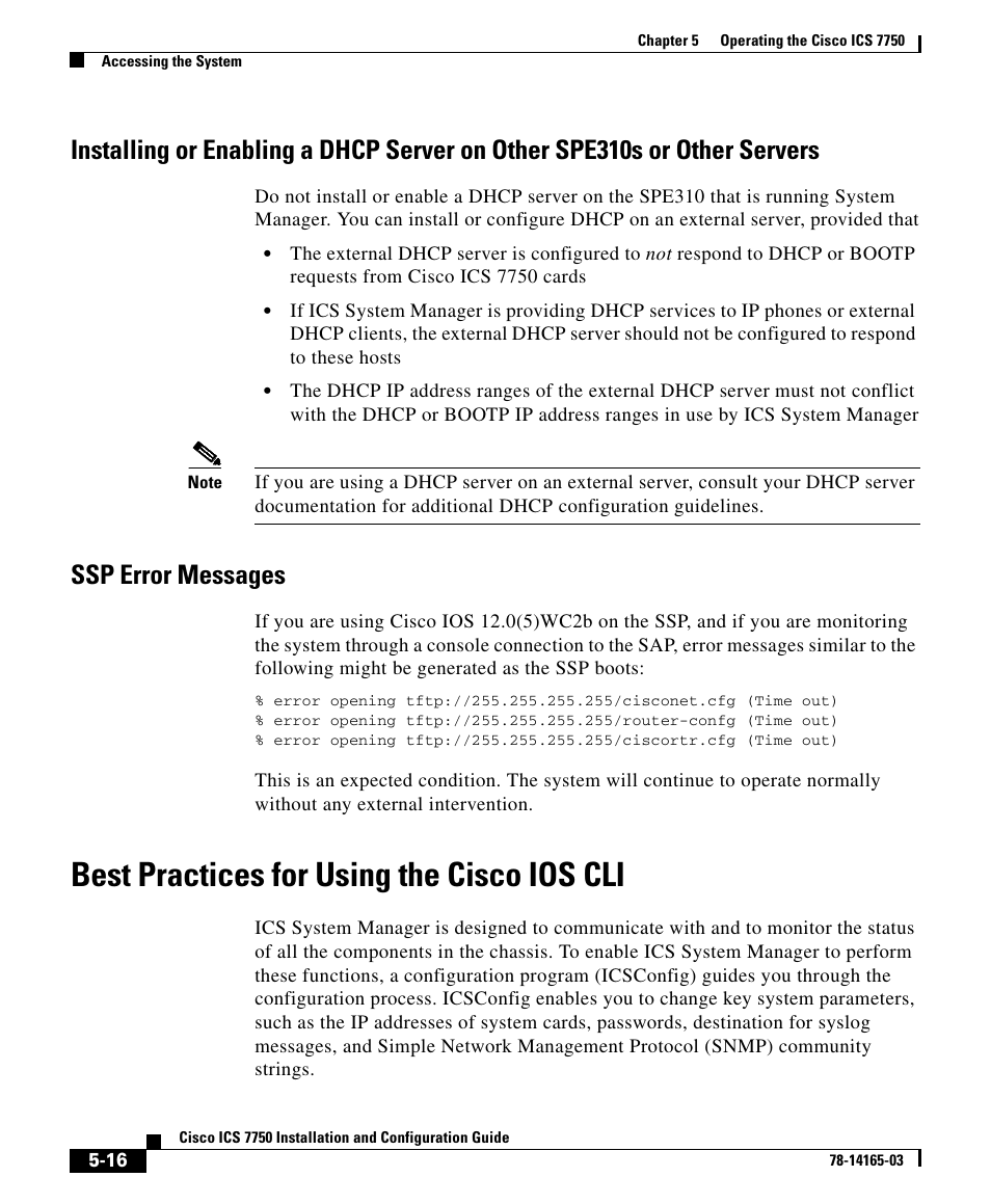 Ssp error messages, Best practices for using the cisco ios cli | HP 7750 User Manual | Page 16 / 32