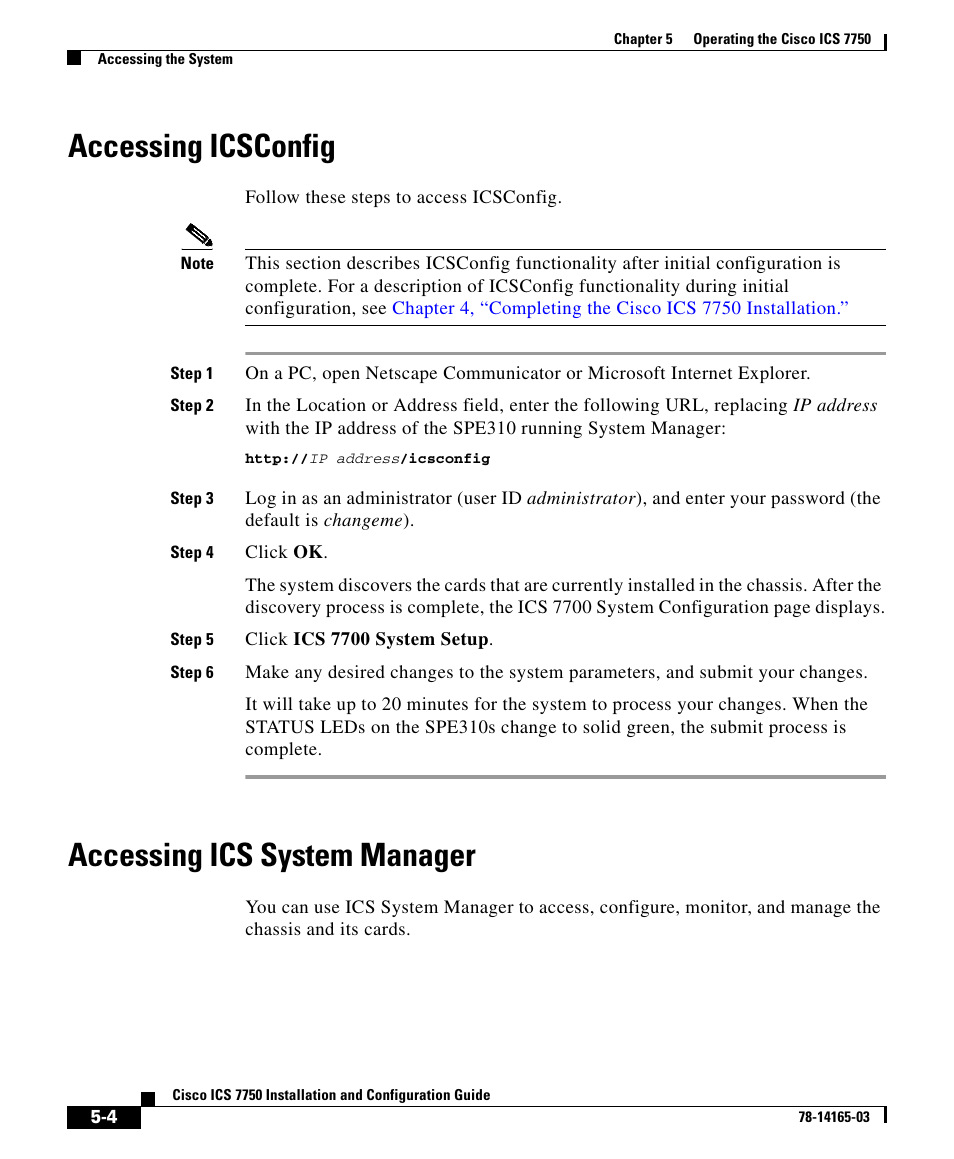 Accessing icsconfig, Accessing ics system manager, Accessing | HP 7750 User Manual | Page 4 / 32