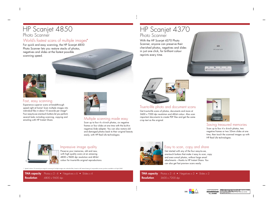 Hp scanjet 4850, Hp scanjet 4370, Photo scanner | HP Scanjet L1970A User Manual | Page 6 / 6