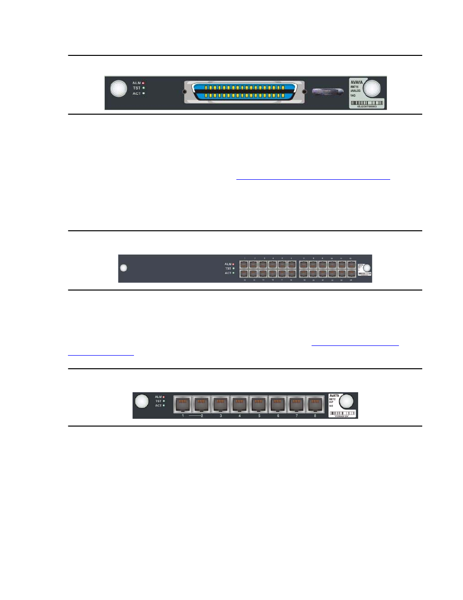 Mm312 dcp media module, Mm712 dcp media module, Mm717 dcp media module | HP Media Gateways G250 User Manual | Page 28 / 76