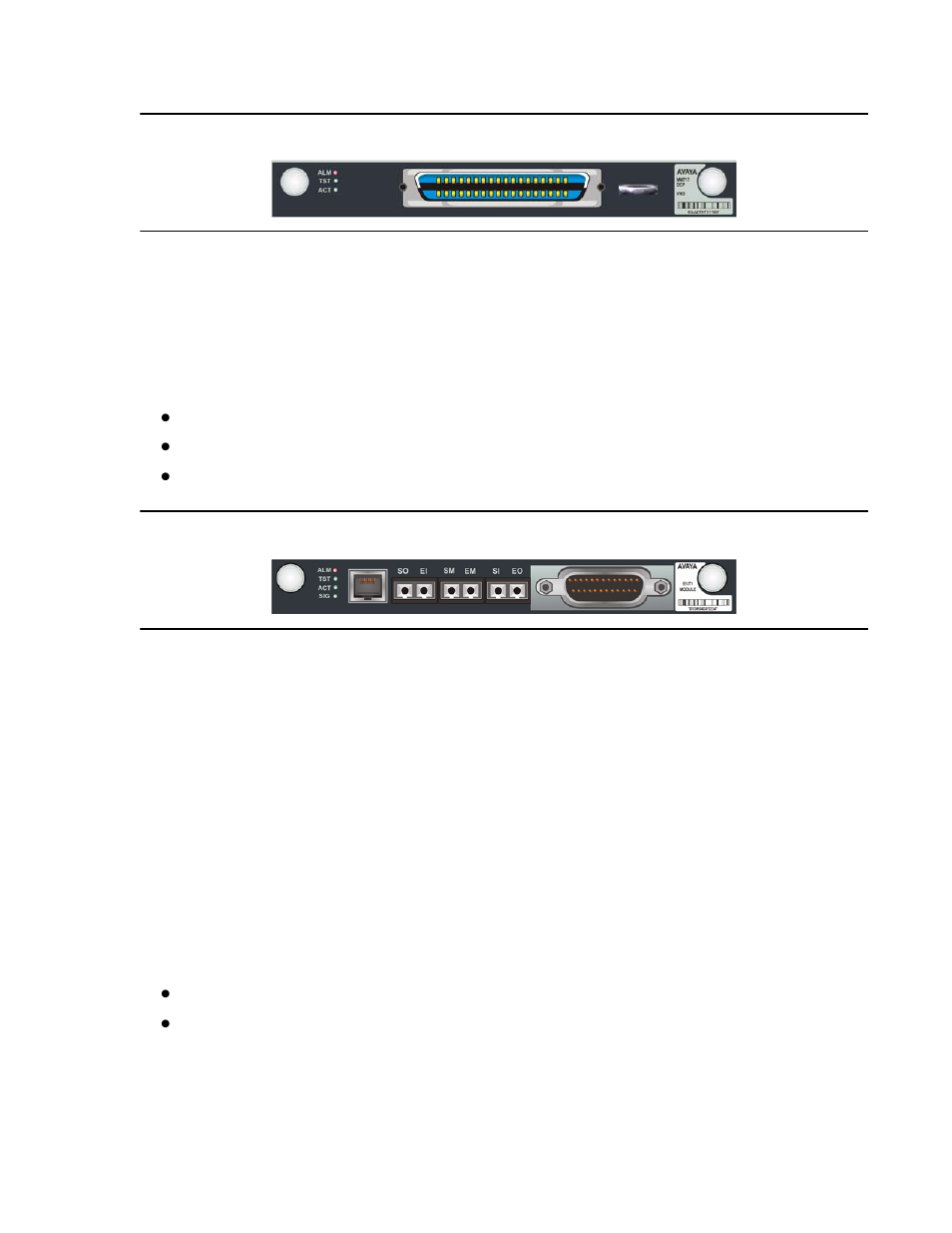Mm710 e1/t1 media module, Mm720 bri media module | HP Media Gateways G250 User Manual | Page 29 / 76