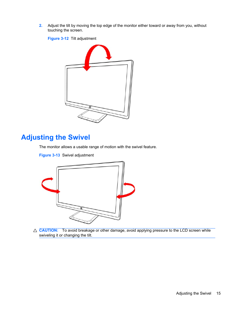 Adjusting the swivel | HP 2010 User Manual | Page 21 / 49