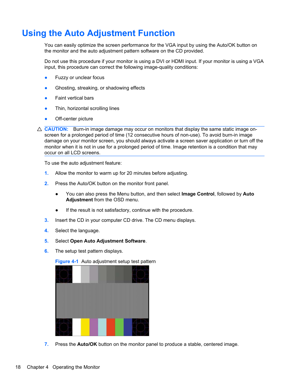 Using the auto adjustment function | HP 2010 User Manual | Page 24 / 49