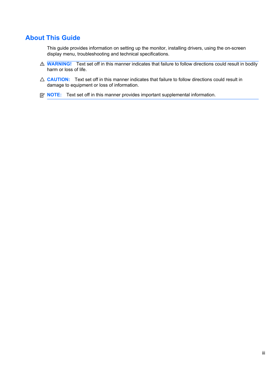 About this guide | HP 2010 User Manual | Page 3 / 49