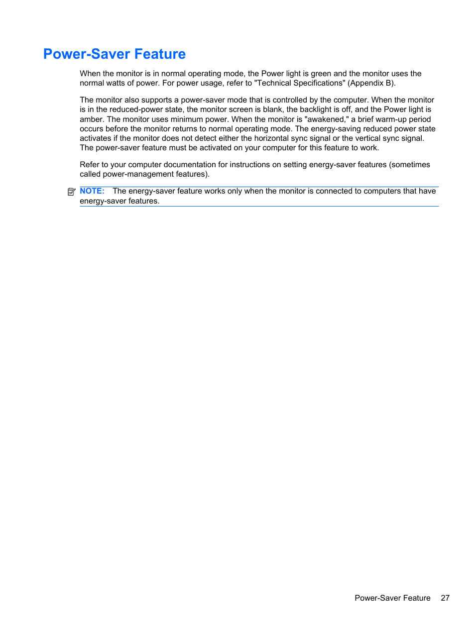 Power-saver feature | HP 2010 User Manual | Page 33 / 49