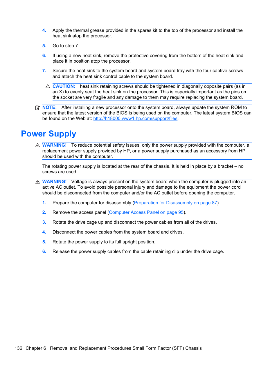 Power supply | HP 8080 ELITE BUSINESS User Manual | Page 148 / 284