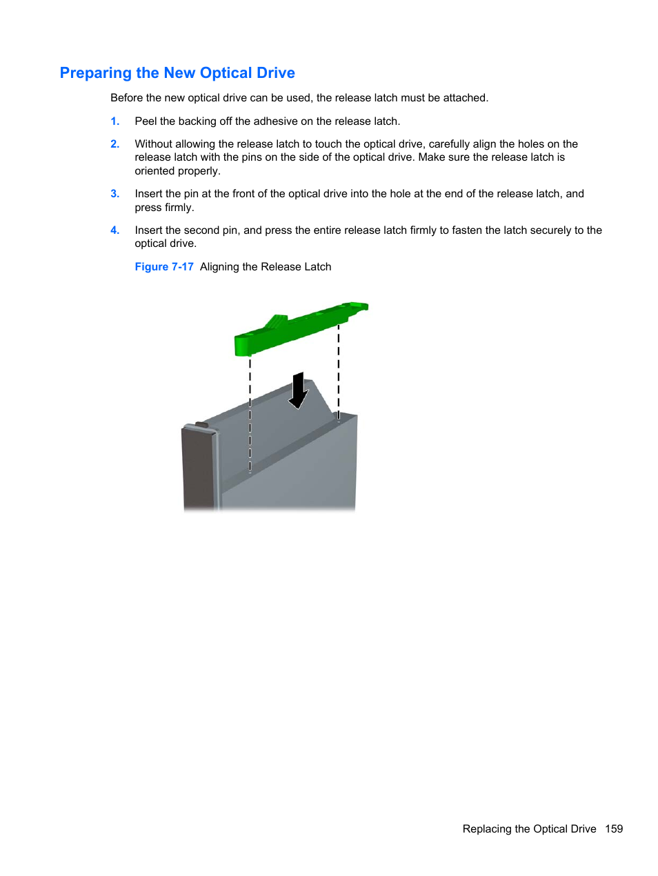 Preparing the new optical drive | HP 8080 ELITE BUSINESS User Manual | Page 171 / 284