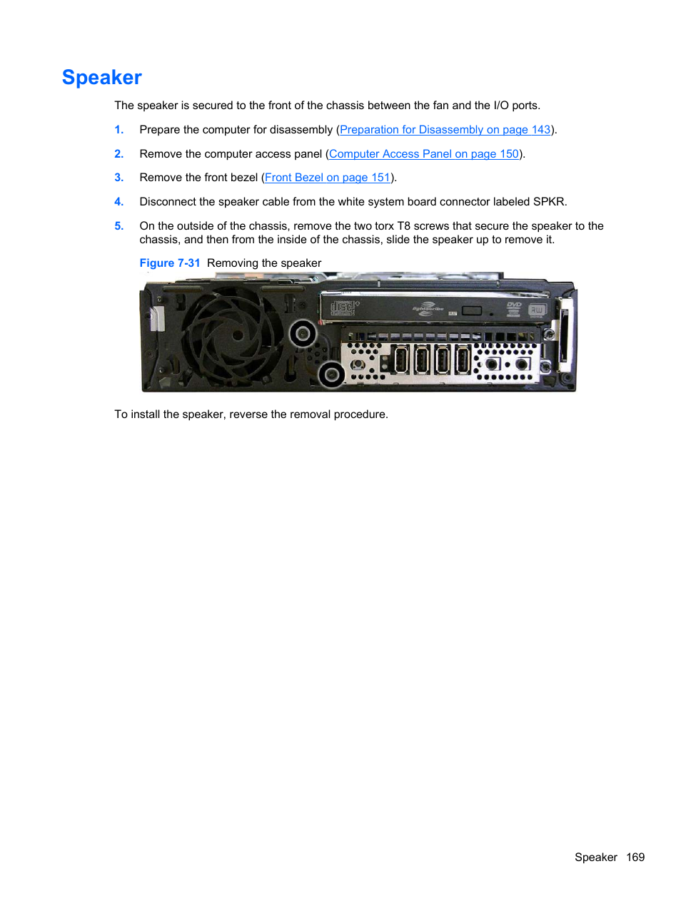 Speaker | HP 8080 ELITE BUSINESS User Manual | Page 181 / 284