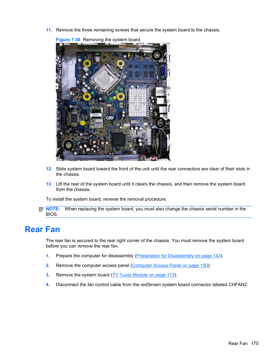 Rear fan | HP 8080 ELITE BUSINESS User Manual | Page 187 / 284