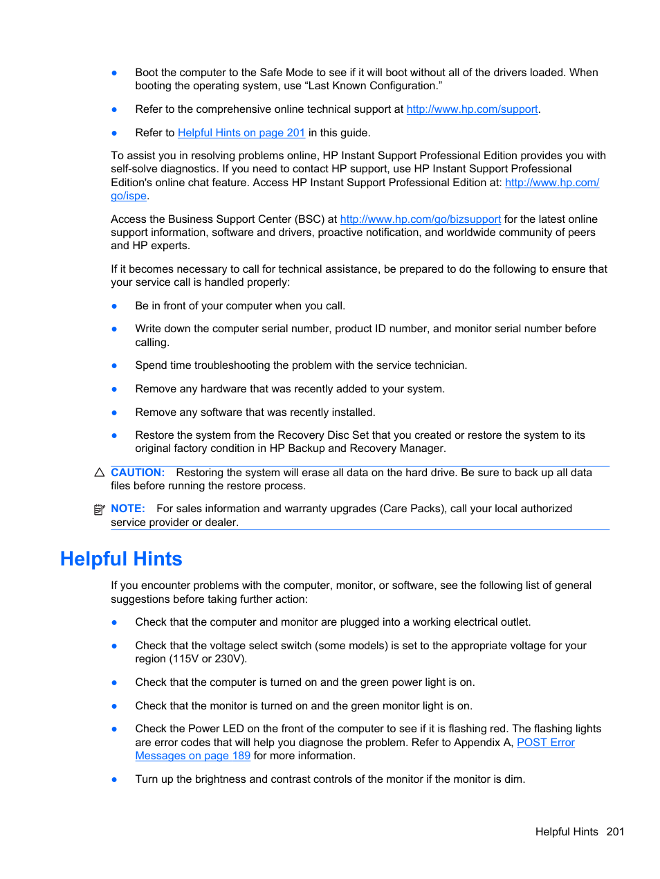 Helpful hints | HP 8080 ELITE BUSINESS User Manual | Page 213 / 284