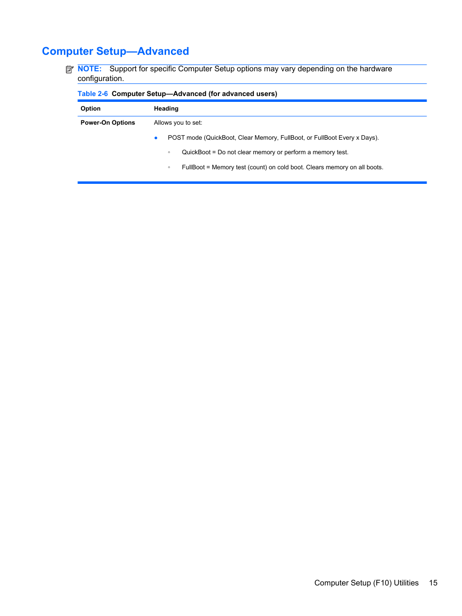 Computer setup—advanced | HP 8080 ELITE BUSINESS User Manual | Page 27 / 284