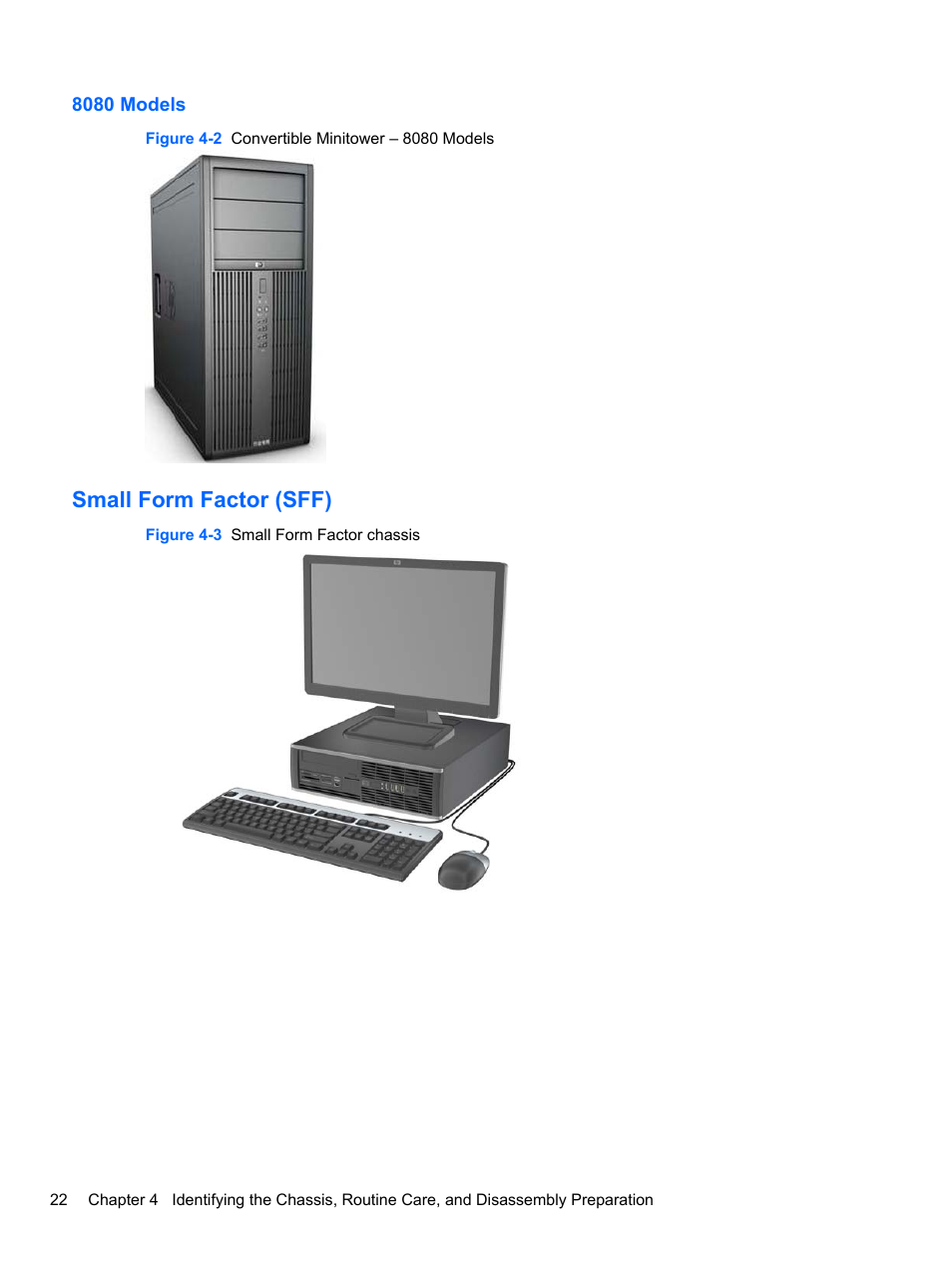 8080 models, Small form factor (sff) | HP 8080 ELITE BUSINESS User Manual | Page 34 / 284